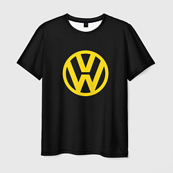 Футболка мужская Volkswagen logo yellow, цвет: 3D-принт