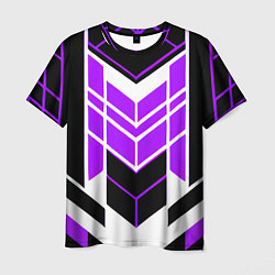 Футболка мужская Purple and black stripes on a white background, цвет: 3D-принт