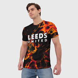 Футболка мужская Leeds United red lava, цвет: 3D-принт — фото 2