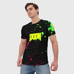 Футболка мужская Doom кислотные краски, цвет: 3D-принт — фото 2