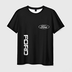 Футболка мужская Ford logo white steel, цвет: 3D-принт