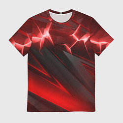 Футболка мужская Яркая красная объемная абстракция, цвет: 3D-принт