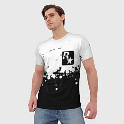 Футболка мужская Рокстар краски, цвет: 3D-принт — фото 2