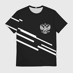 Футболка мужская Россия геометрия спорт, цвет: 3D-принт