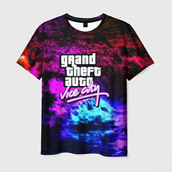 Футболка мужская GTA vice city краски неоновые, цвет: 3D-принт