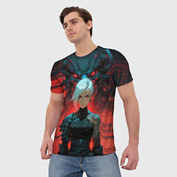 Футболка мужская Бойцовая красноглазая девушка, цвет: 3D-принт — фото 2