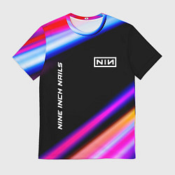 Футболка мужская Nine Inch Nails neon rock lights, цвет: 3D-принт
