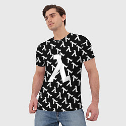 Футболка мужская Half liife logo pattern, цвет: 3D-принт — фото 2