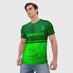 Футболка мужская Juventus - green gradient посередине, цвет: 3D-принт — фото 2