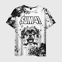Футболка мужская Sum41 - рок пес, цвет: 3D-принт