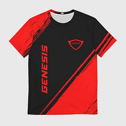 Футболка мужская Genesis - red gradient вертикально, цвет: 3D-принт