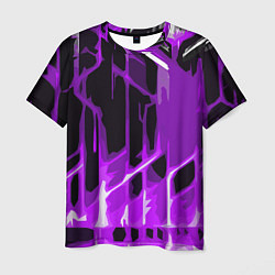 Футболка мужская Abstract purple stripes on a black background, цвет: 3D-принт