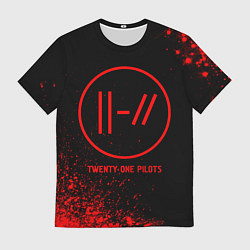 Футболка мужская Twenty One Pilots - red gradient, цвет: 3D-принт