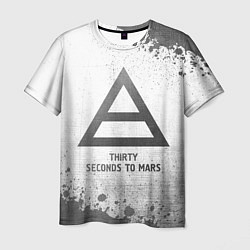 Футболка мужская Thirty Seconds to Mars - white gradient, цвет: 3D-принт