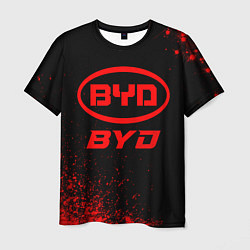 Футболка мужская BYD - red gradient, цвет: 3D-принт