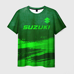 Футболка мужская Suzuki - green gradient посередине, цвет: 3D-принт