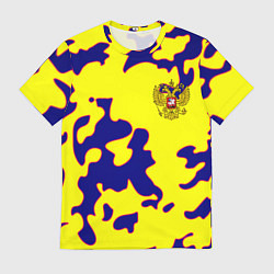 Футболка мужская Российская империя камуфляж желтый, цвет: 3D-принт