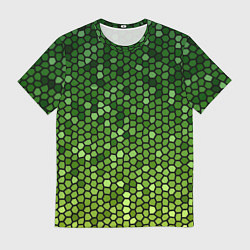 Мужская футболка Мозаика под зеленую змею