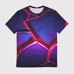 Футболка мужская Темные синие плиты и фиолетовый свет, цвет: 3D-принт