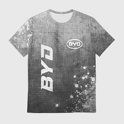 Футболка мужская BYD - grey gradient вертикально, цвет: 3D-принт