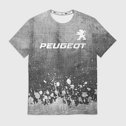 Футболка мужская Peugeot - grey gradient посередине, цвет: 3D-принт