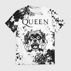 Футболка мужская Queen - рок пес, цвет: 3D-принт