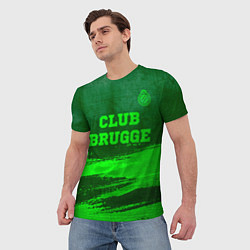 Футболка мужская Club Brugge - green gradient посередине, цвет: 3D-принт — фото 2