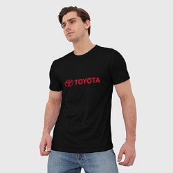 Футболка мужская Toyota red logo auto, цвет: 3D-принт — фото 2