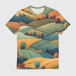 Футболка мужская Луга поля, цвет: 3D-принт