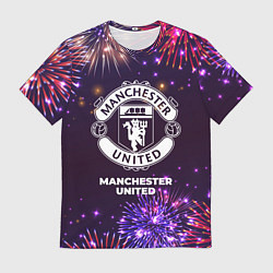 Футболка мужская Праздничный Manchester United, цвет: 3D-принт