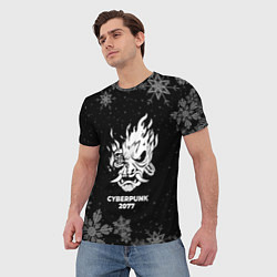 Футболка мужская Снежный Cyberpunk 2077, цвет: 3D-принт — фото 2