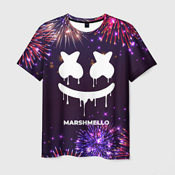 Футболка мужская Праздничный Marshmello, цвет: 3D-принт