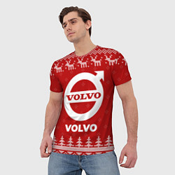 Футболка мужская Новогодний Volvo с оленями, цвет: 3D-принт — фото 2