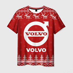 Футболка мужская Новогодний Volvo с оленями, цвет: 3D-принт
