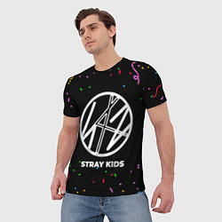 Футболка мужская Stray Kids конфети, цвет: 3D-принт — фото 2