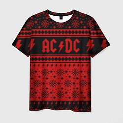 Футболка мужская ACDC christmas sweater, цвет: 3D-принт