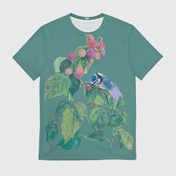 Футболка мужская Малина и синичка, цвет: 3D-принт