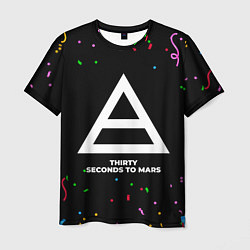 Футболка мужская Thirty Seconds to Mars конфети, цвет: 3D-принт