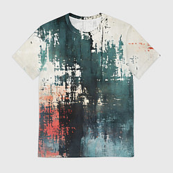 Футболка мужская Чёрно-красная ржавчина на белом фоне, цвет: 3D-принт