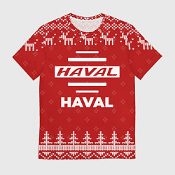 Футболка мужская Новогодний Haval с оленями, цвет: 3D-принт