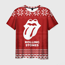 Футболка мужская Новогодний Rolling Stones, цвет: 3D-принт