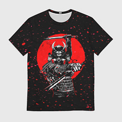 Футболка мужская Кровавый самурай и луна, цвет: 3D-принт