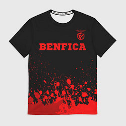 Футболка мужская Benfica - red gradient посередине, цвет: 3D-принт