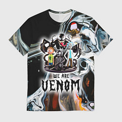 Футболка мужская Морти и Рик под властью ядовитой слизи - коллаба, цвет: 3D-принт
