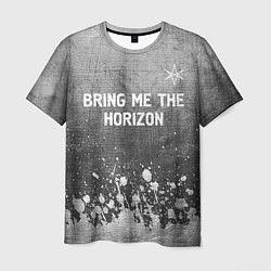 Футболка мужская Bring Me the Horizon - grey gradient посередине, цвет: 3D-принт