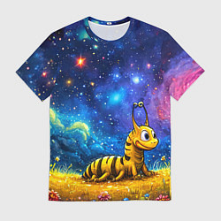 Футболка мужская Гусеничка в космосе, цвет: 3D-принт