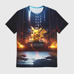 Футболка мужская Пикачу на диджейской стойке, цвет: 3D-принт
