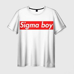 Футболка мужская A real sigma boy merch meme надпись из песни в тик, цвет: 3D-принт