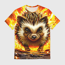 Футболка мужская Еж в огне, цвет: 3D-принт
