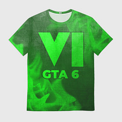 Футболка мужская GTA 6 - green gradient, цвет: 3D-принт